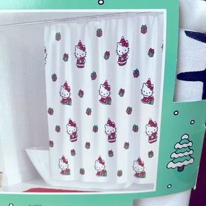 Hello Kitty Christmas Cotton Shower Curtain NWT